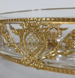 Pamono Small Louis XVI Style Glass and Brass Planter, 1900s><noscript><img width=