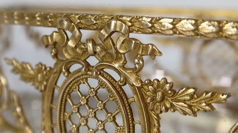 Pamono Small Louis XVI Style Glass and Brass Planter, 1900s> Garden Accessories