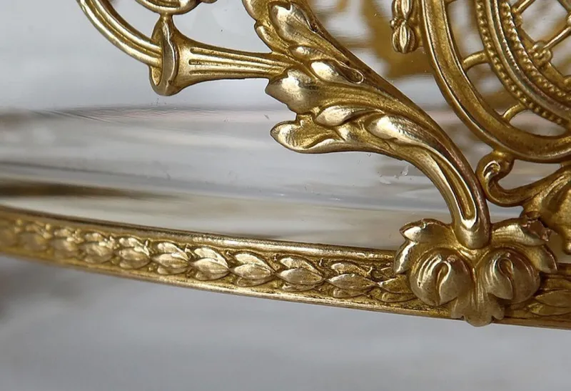Pamono Small Louis XVI Style Glass and Brass Planter, 1900s> Garden Accessories