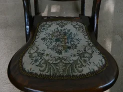 Clearance Pamono Small Mahogany and Tapestry Rocking Chair, 1890s