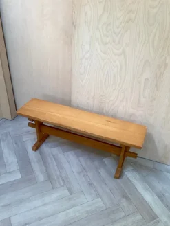 Discount Pamono Small Midcentury Modern Bench in Pine, 1970
