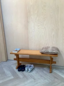 Discount Pamono Small Midcentury Modern Bench in Pine, 1970