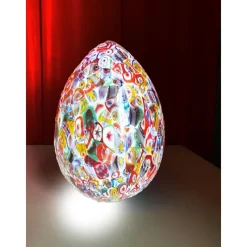 Best Pamono Small Murano Style Glass Egg Table Lamps by Simoeng, Set of 2