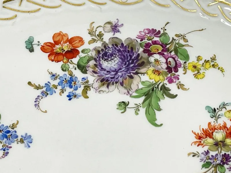 Discount Pamono Small Oval Meissen Porcelain Openwork Dish, 1920s