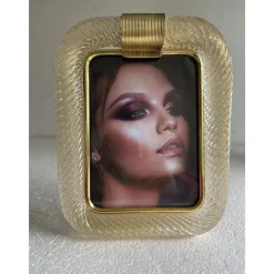 Pamono Small Picture Frame in Murano Glass and Brass by Simoeng><noscript><img width=