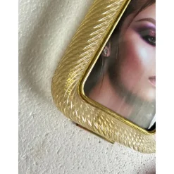 Pamono Small Picture Frame in Murano Glass and Brass by Simoeng><noscript><img width=