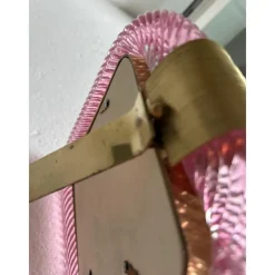 Pamono Small Pink Torchon Picture Frame in Murano Glass and Brass by Simoeng><noscript><img width=
