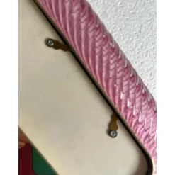 Pamono Small Pink Torchon Picture Frame in Murano Glass and Brass by Simoeng><noscript><img width=