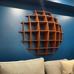 Pamono Small Round Pine Shelves by David Renault><noscript><img width=