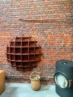 Pamono Small Round Pine Shelves by David Renault><noscript><img width=