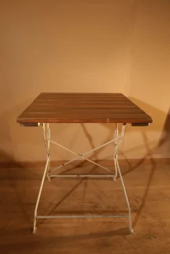 Sale Pamono Small Sanded and Varnished Garden Table