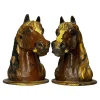 Pamono Small Scottish Victorian Heavy Cast-Iron Horse Head Gatepost Sculptures, Set of 2> Sculpture