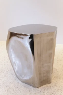 Pamono Small Side Decorative Table in Inox Stainless Steel by Atelier Ellery><noscript><img width=