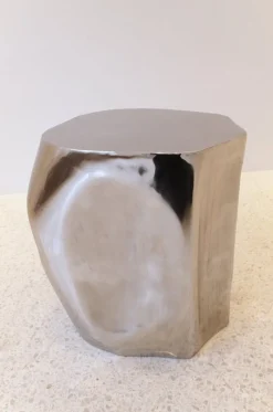 Pamono Small Side Decorative Table in Inox Stainless Steel by Atelier Ellery><noscript><img width=