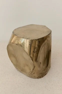 Best Pamono Small Side Table in Brass Resin Over Inox by Atelier Ellery