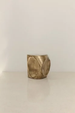 Best Pamono Small Side Table in Brass Resin Over Inox by Atelier Ellery