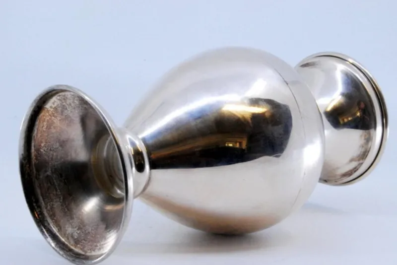 Pamono Small Silver Jug with Circular Base and Gold Interior> Bottles, Carafes & Jugs