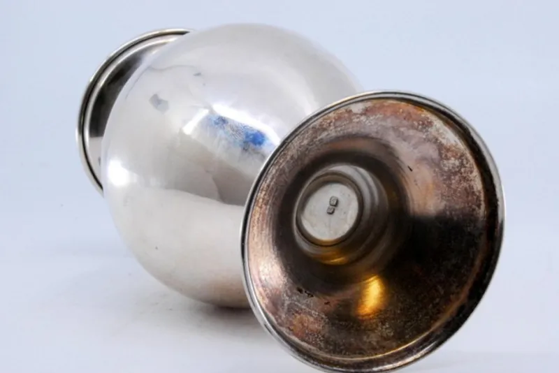 Pamono Small Silver Jug with Circular Base and Gold Interior> Bottles, Carafes & Jugs