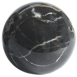 Hot Pamono Small Sphere Shaped Paper Weight in Black Portoro Marble