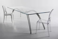 Pamono Small Spider Classic Dining Table in Glass and Steel by Barberini & Gunnell><noscript><img width=