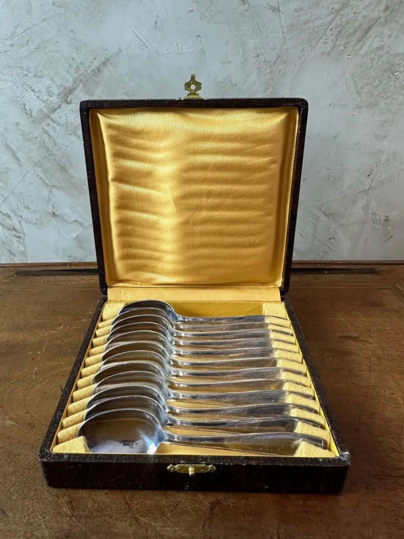 Pamono Small Spoons from Christofle, 1950, Set of 13> Dinnerware Accessories