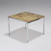 Discount Pamono Small Square Onyx and Metal Coffee Table, 1960s