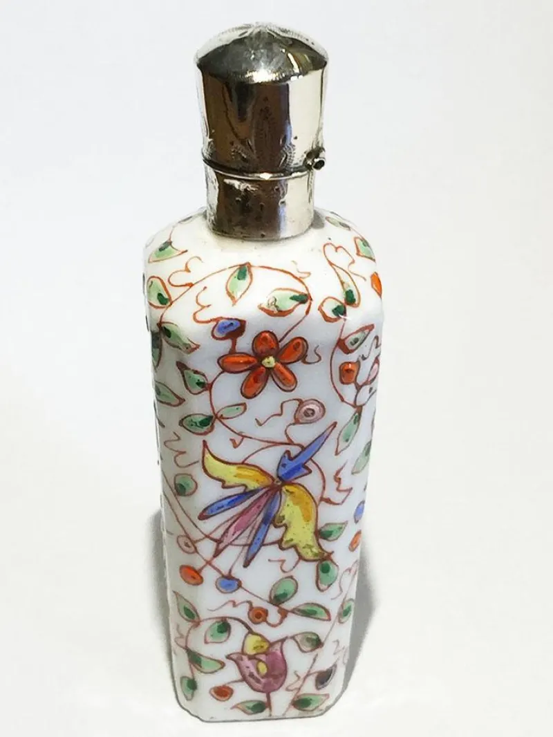 Pamono Small 19th Century Porcelain Enameled Scent Perfume Bottle