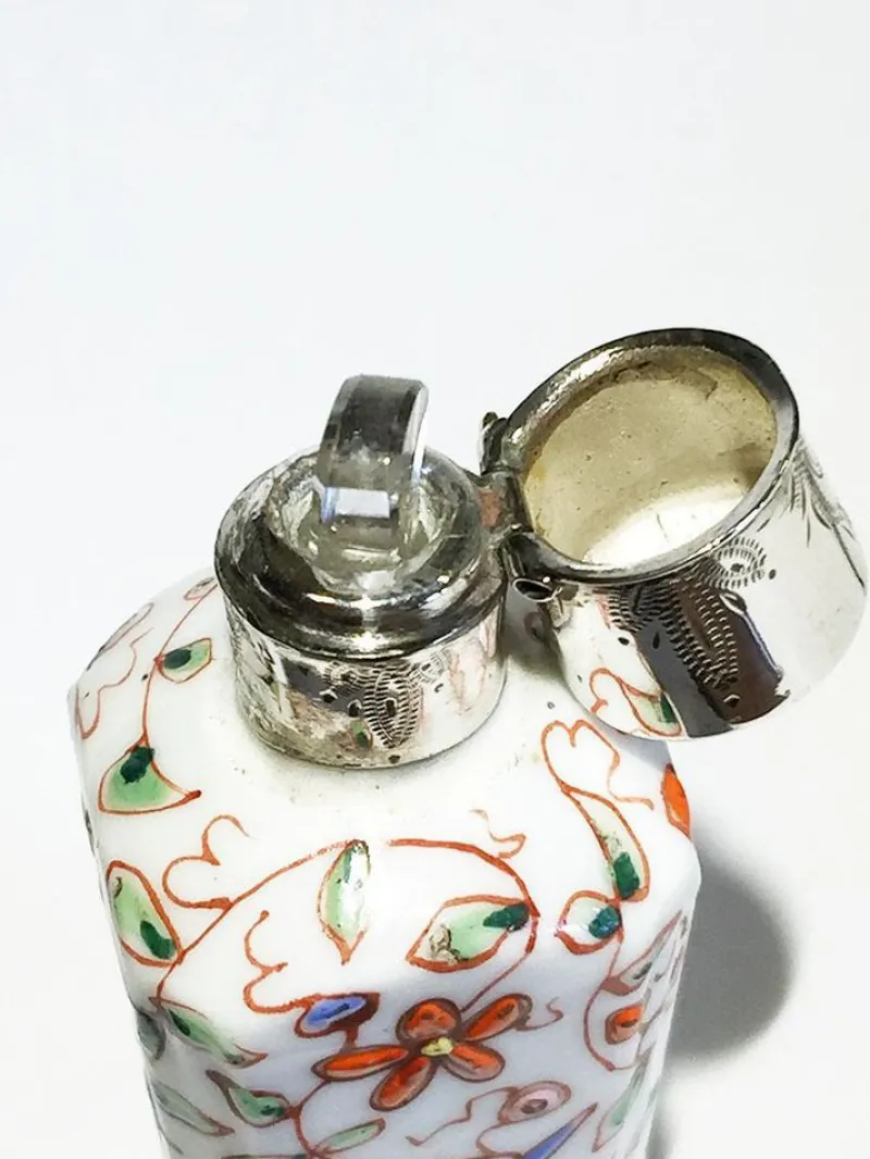 Pamono Small 19th Century Porcelain Enameled Scent Perfume Bottle