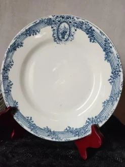 Online Pamono Small Vintage Blue Versailles Series Plates from Salins, 19th Century, Set of 6