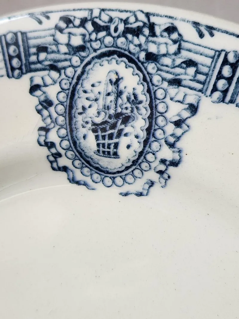 Online Pamono Small Vintage Blue Versailles Series Plates from Salins, 19th Century, Set of 6