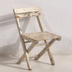 Pamono Small Vintage Foldable Chair in White Color, 1950> Children's Chairs