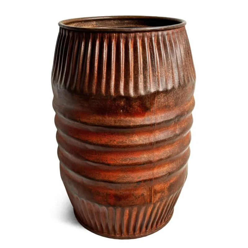 Pamono Small Vintage Iron Barrel, 1960s> Garden Accessories