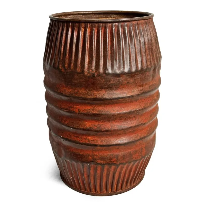 Pamono Small Vintage Iron Barrel, 1960s> Garden Accessories