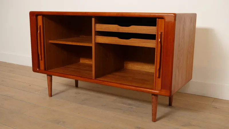Sale Pamono Small Vintage Teak Sideboard with Sliding Doors, 1960s