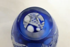 Pamono Small Vintage Vase in Cut Bohemian Crystal with Cobalt Blue, 1960s><noscript><img width=