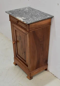 Outlet Pamono Small Walnut and Marble Bedside Table, 1900s