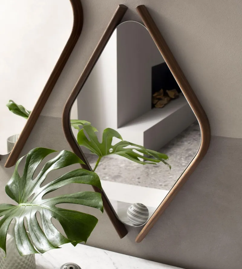 Online Pamono Small Walnut Wood Eye Mirror by Morica Design