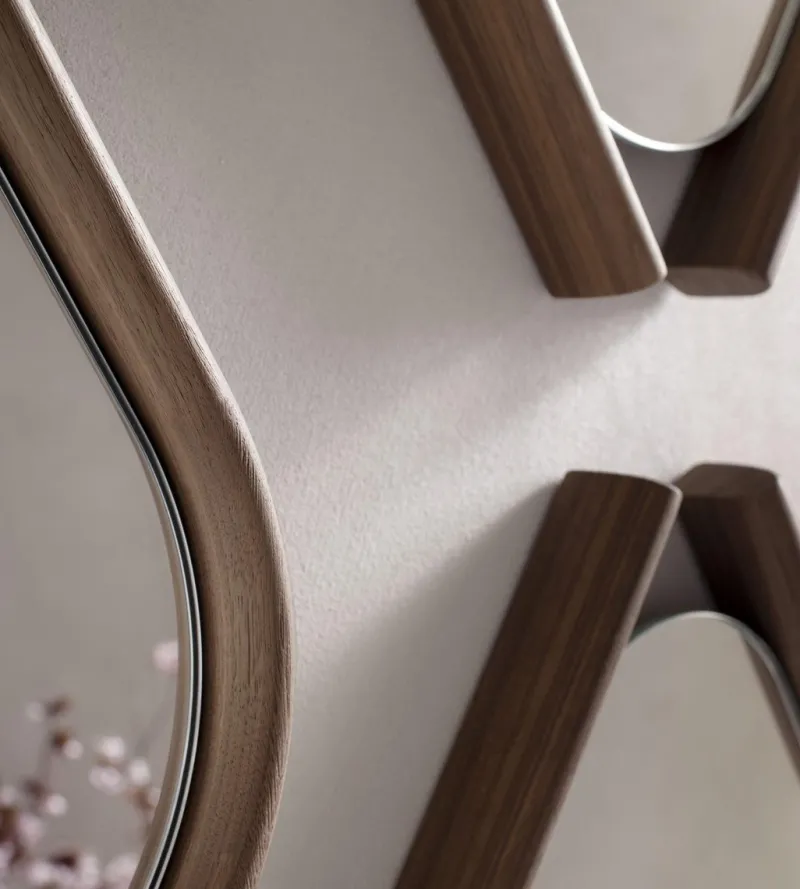 Online Pamono Small Walnut Wood Eye Mirror by Morica Design