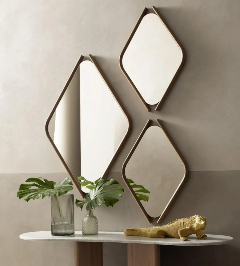 Online Pamono Small Walnut Wood Eye Mirror by Morica Design