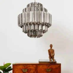 Outlet Pamono Smoked Mirror Palermo Chandelier from Pure White Lines