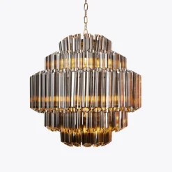 Outlet Pamono Smoked Mirror Palermo Chandelier from Pure White Lines