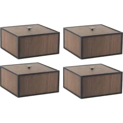 Online Pamono Smoked Oak Frame Boxes by Lassen, Set of 4