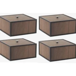 Online Pamono Smoked Oak Frame Boxes by Lassen, Set of 4