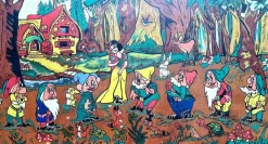 Pamono Snow White and the Seven Dwarfs, 1950s, Oil on Panel> Painting