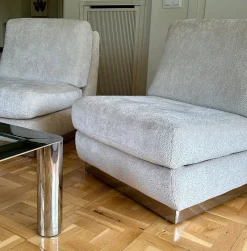 Pamono Sofa & Chairs attributed to Jacques Charpentier, 1970, Set of 3><noscript><img width=
