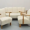 Pamono Sofa and Armchairs by Jindrich Halabala, 1930s, Set of 3> Living Room Sets