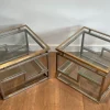 New Pamono Sofa End Tables in Chrome, Brass and Glass, 1970s, Set of 2