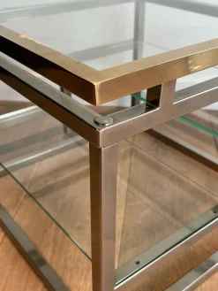 New Pamono Sofa End Tables in Chrome, Brass and Glass, 1970s, Set of 2