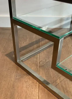 New Pamono Sofa End Tables in Chrome, Brass and Glass, 1970s, Set of 2