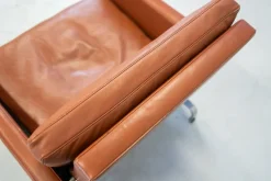 Pamono Sofas in Cognac Leather attributed to Paul Kjaerholm for Kold Christensen, 1970s, Set of 3> Living Room Sets